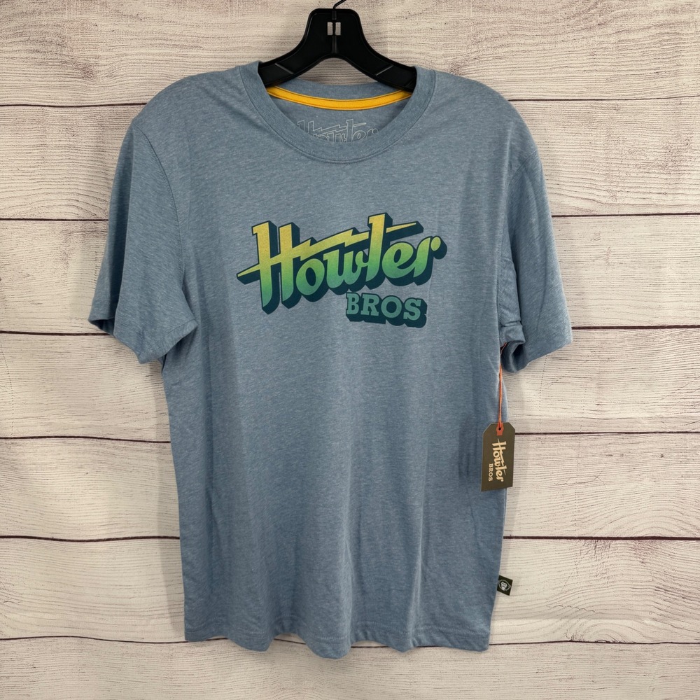 Howler Bros Electric Fade Graphic Shirt‎ Mens Small Short Sleeve Light Blue NEW